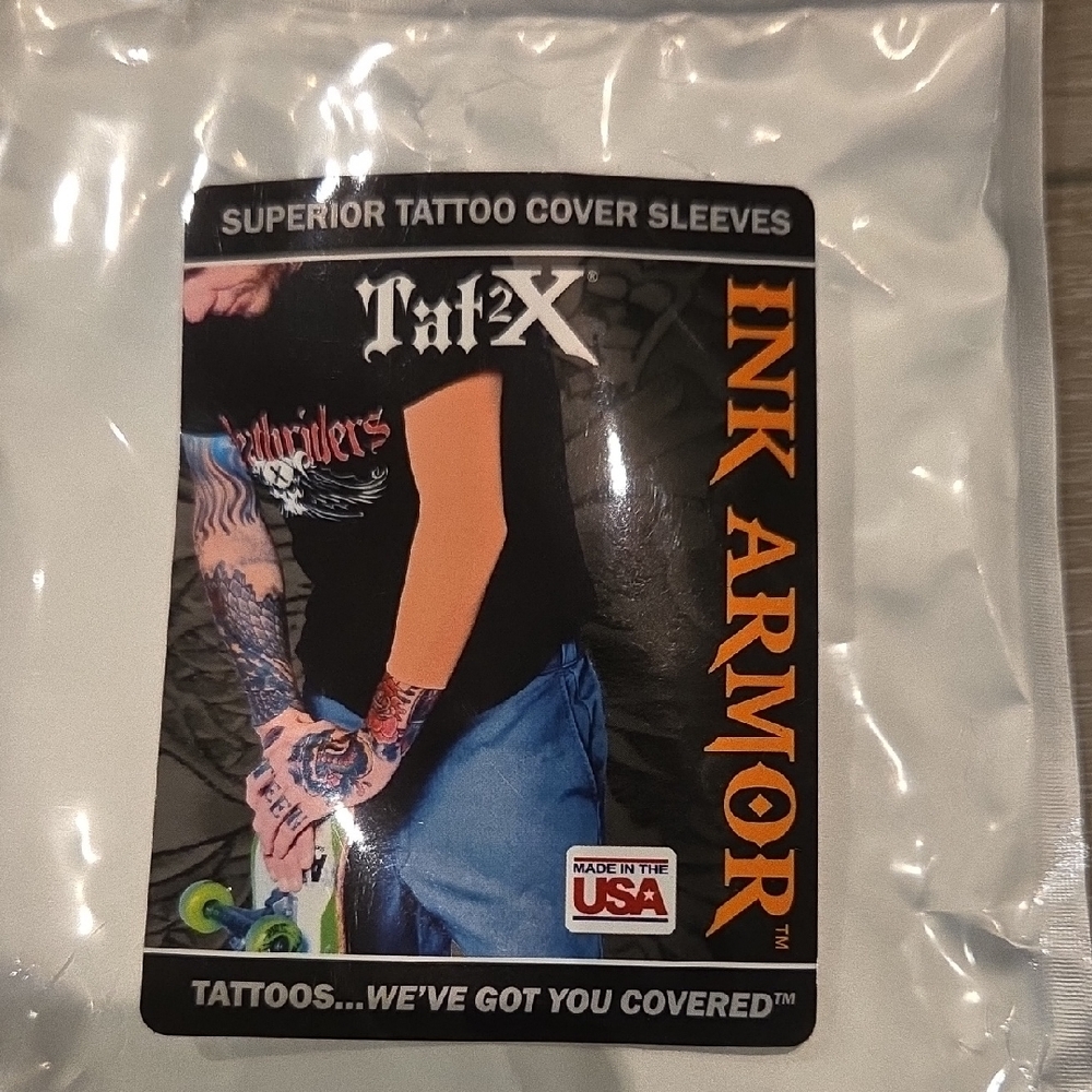 Source Unknown Ink Armor Tattoo Cover Sleeves - Black and Orange